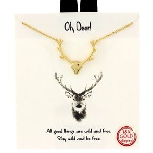 Oh, Deer! Gold Deer Necklace NWT